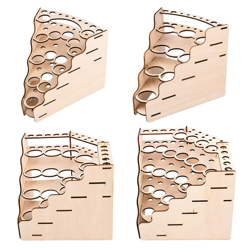 Wooden Paint Rack - 4 Types, for Storage Painting Brushes Bottles Pigment Tools