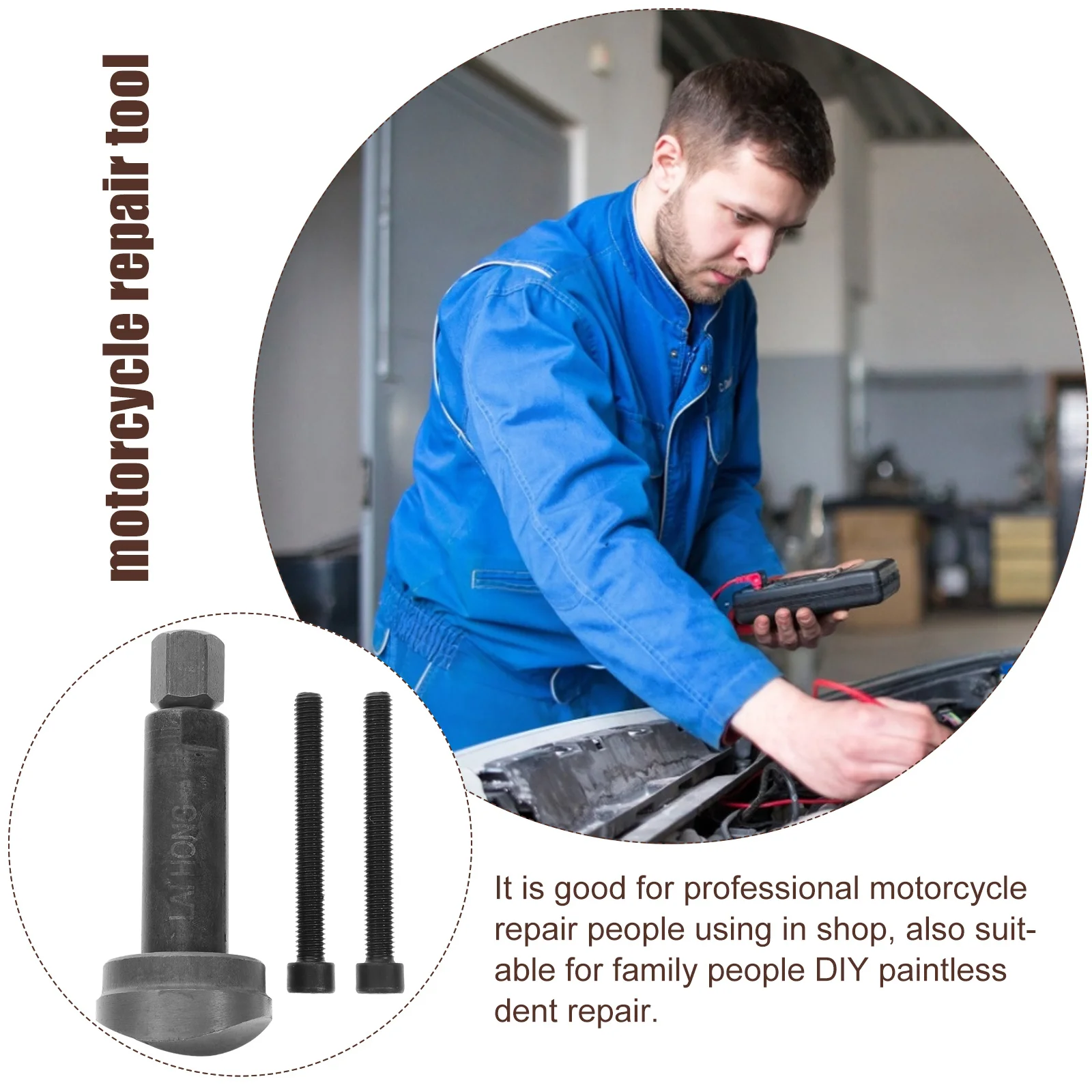 

Universal Motorcycle Piston Pin Extractor Remover Puller Tool Kit Steel Black for Atv Motorcycle Repair Cylinder Lock Repairing