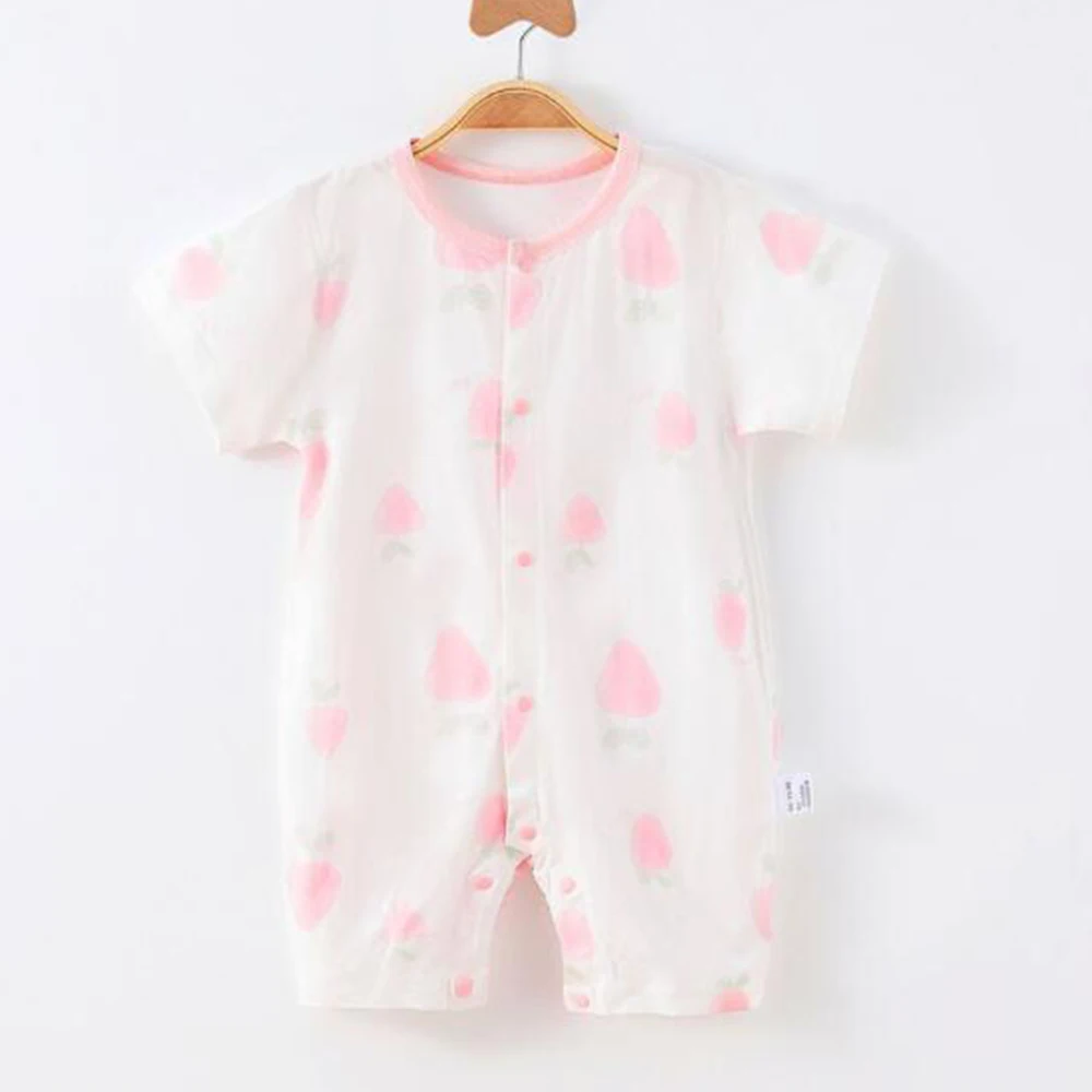 بوتيك ملابس الفتيات الصغيرات الصيف 100% القطن رومبير الأزهار رقيقة نوع الوليد الرضع بذلة الطفل #6