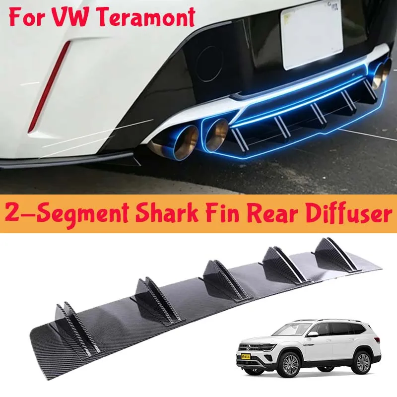 For VW Teramont Shark Fin Rear Diffuser Split Chassis Spoiler Auto Aerodynamic Parts Aerodynamic Modification
