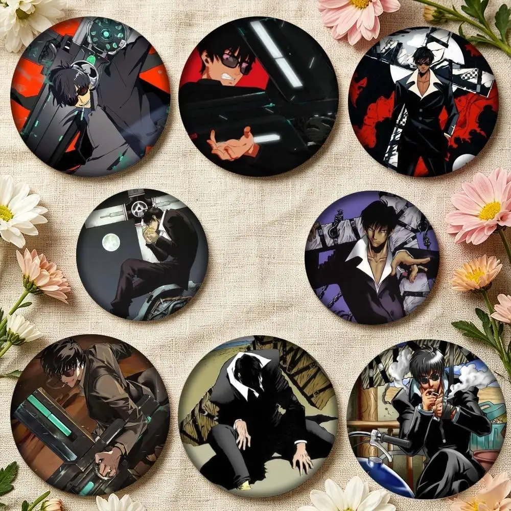 T-Trigun-N  Nicholas D Wolfwood 25 32 44 58 75mm Badges Personalized Round Brooches Pins Accessory Gift