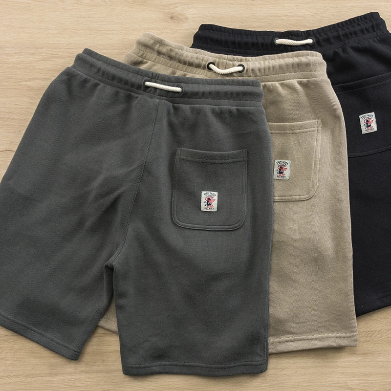 

Summer Men's Knitted Short Shorts Loose Straight Leg Sporty Five-Part Pants Couple's Casual Wear Youthful Energy Style
