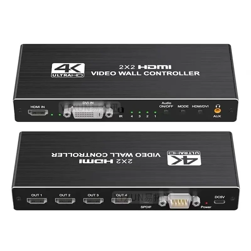 4K HD-MI Video Wall Controller 2x2 HD-MI DVI Video Wall Processor 1X2 1X4 1X3 2X1 3x1 4X1 Multi Video Screen Processor Splicer