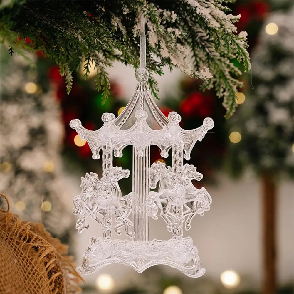 

New Christmas Crystal Clear Acrylic Snowflake Walking Stick Xmas Tree Pendant Ornaments Christmas Decoration For Home
