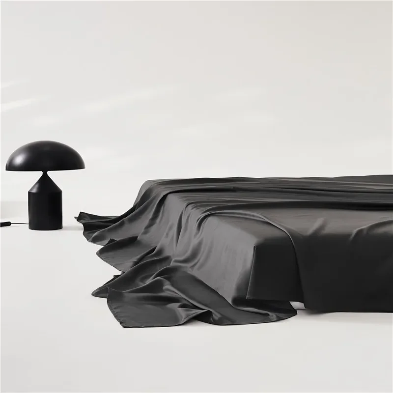 Luxury Lyocell Flat Sheet for Single Double Bed,Smooth Silky Bed Sheet,Grey Cooling Breathable Summer Home Bedding Drop Shiping