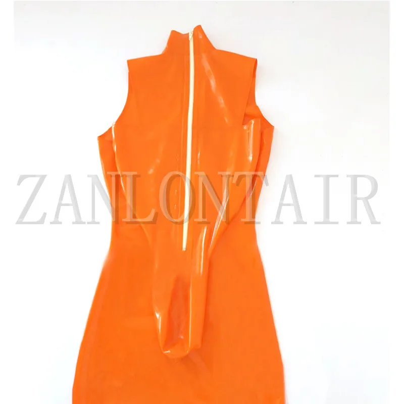 New Handmade Latex Tight Mysterious Catsuit One-step Dress Hip Wrap Skirt Long Sleeves On the Back Fetish Uniform Customize Size