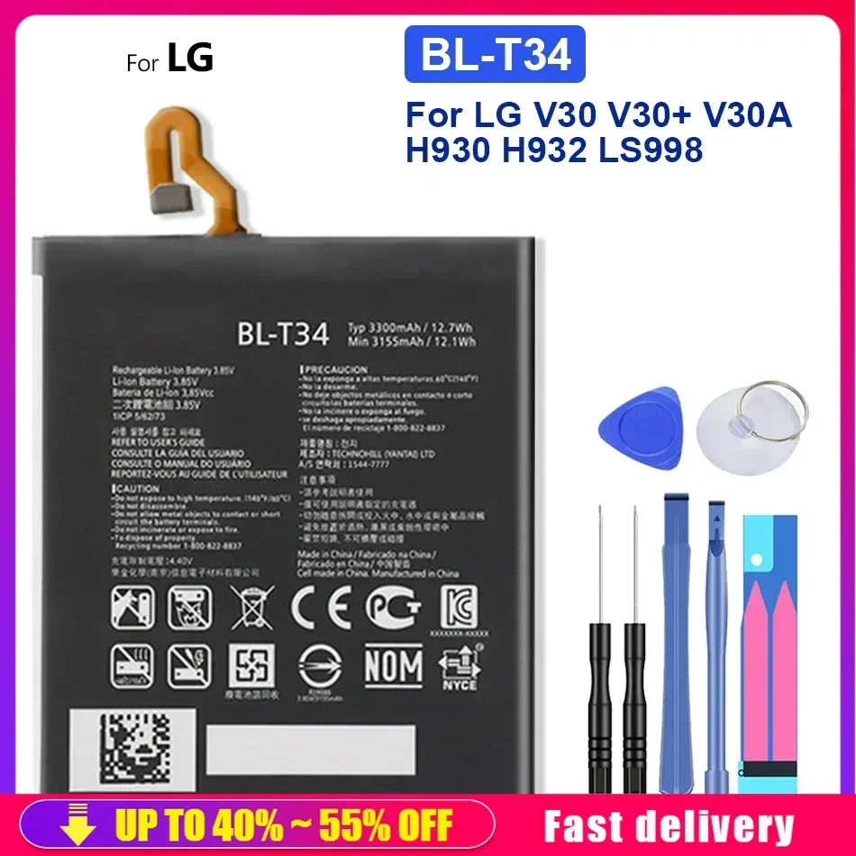 

Mobile Phone Batteries BL-T34 BL T34 3155mAh For LG V30 V30+ V30A H930 H932 LS998 BL T34