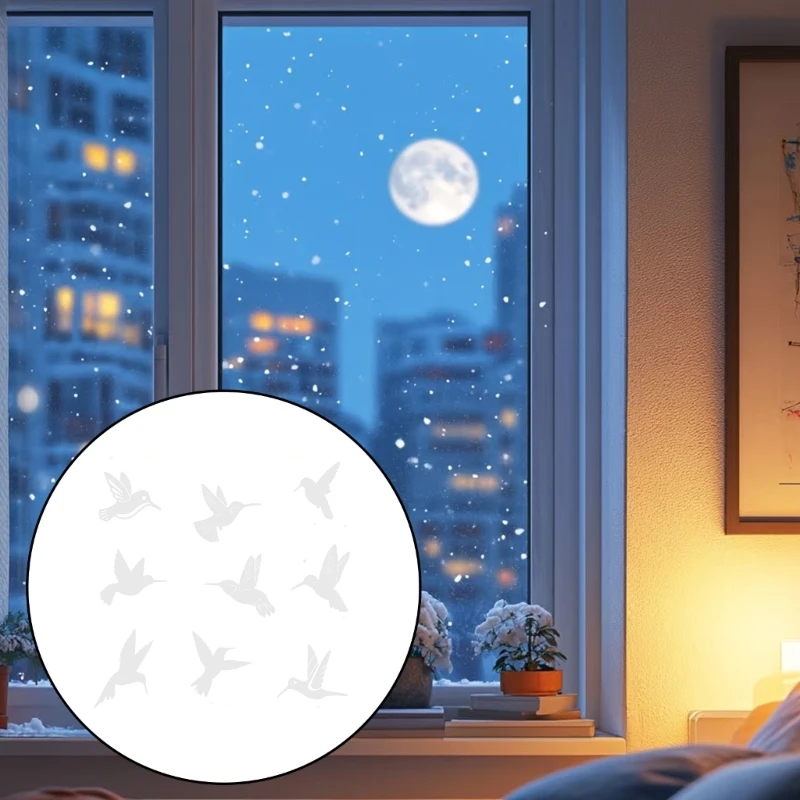  9Pieces Clear Bird Alerts Sticker Sticker Safe PET Materials for Sustainable Solution to Reduce Glass Collision Injuries