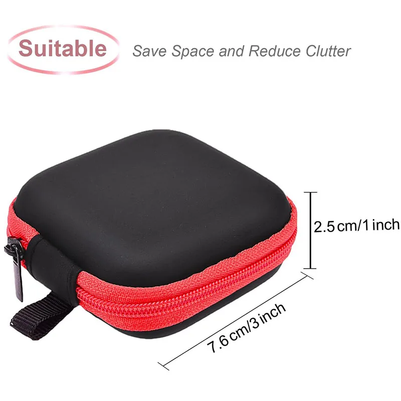 Bolsa portátil con cremallera para auriculares, 1 piezas, monedero, Cable USB, línea de transporte, caja de almacenamiento de Cable de datos USB,