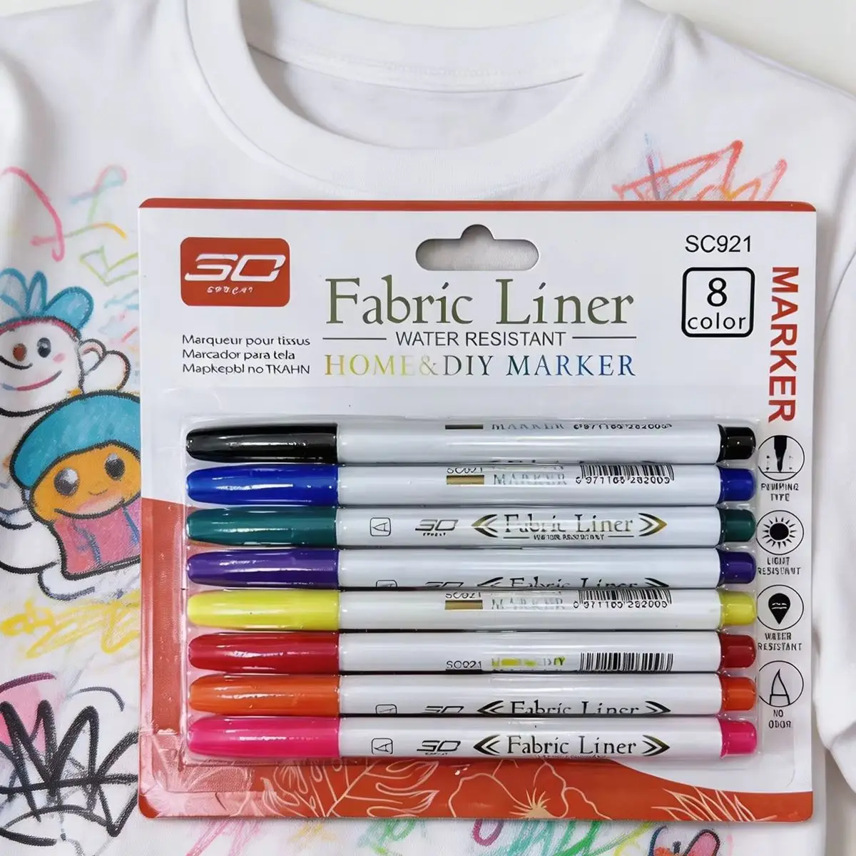 8pcs Fabric Marker Pen, For Sewing Art, Multi-Color Tracing Tools.