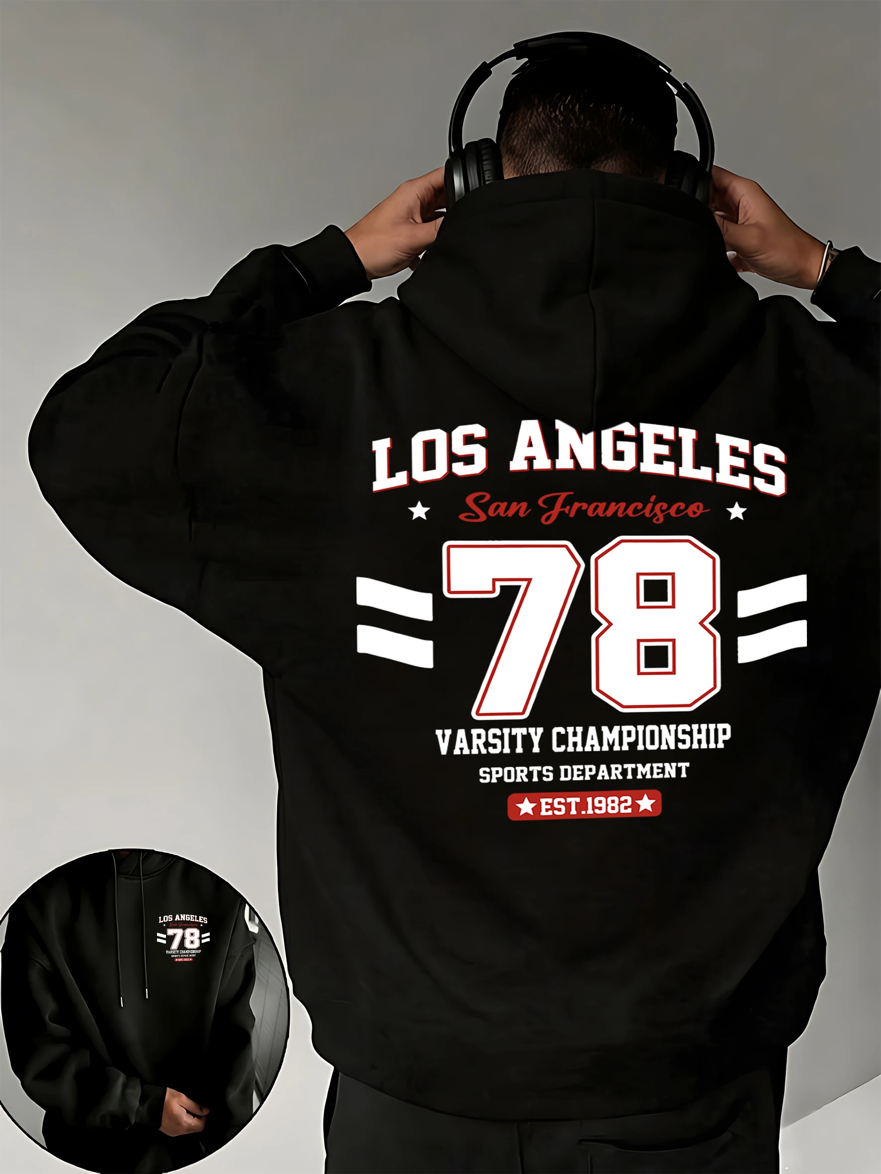 San Francisco Number 78 Printed Spring Men New In Hoodie Casual Sport Sweatshirt Commute Comfy Streetwear Fleece Soft Clothes