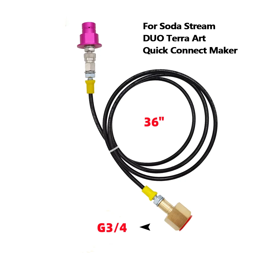 Sodastream CO2 Externer Quelltank Schlauchadapter Ersatz 60L Schnellanschluss Rosa Zylinder Sodamaker Zubehör