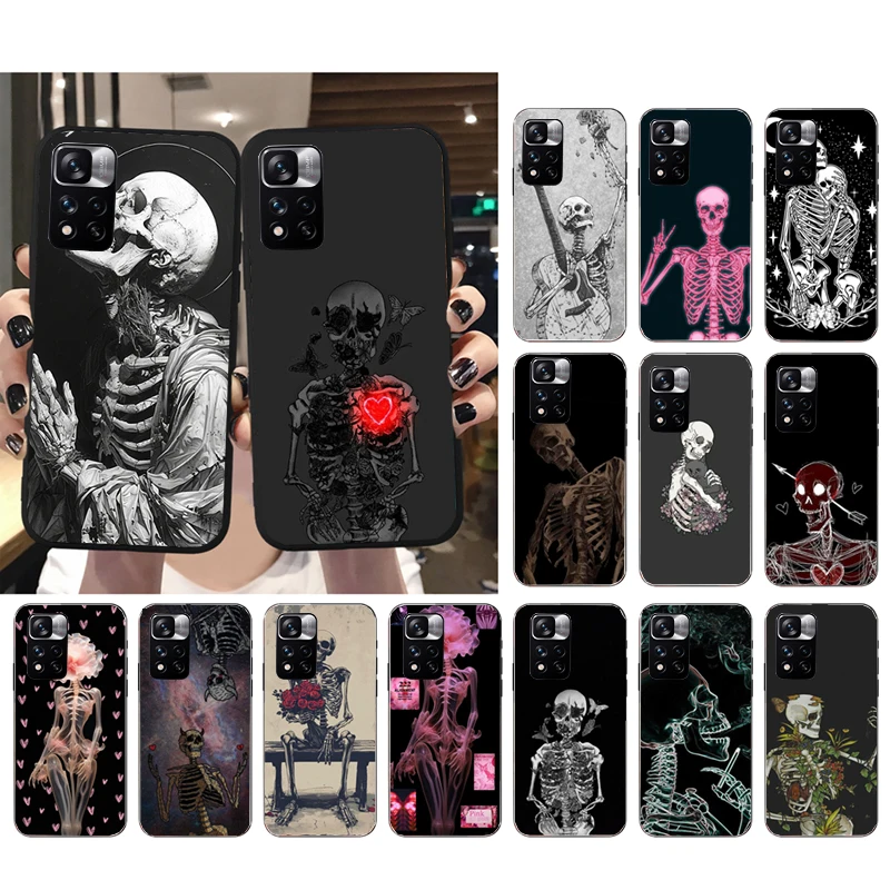 

Skeleton Art Phone Case For Xiaomi Redmi note 13 12 Pro 11S 11 10 Pro 10S 12S Redmi 13 14C 10 13C