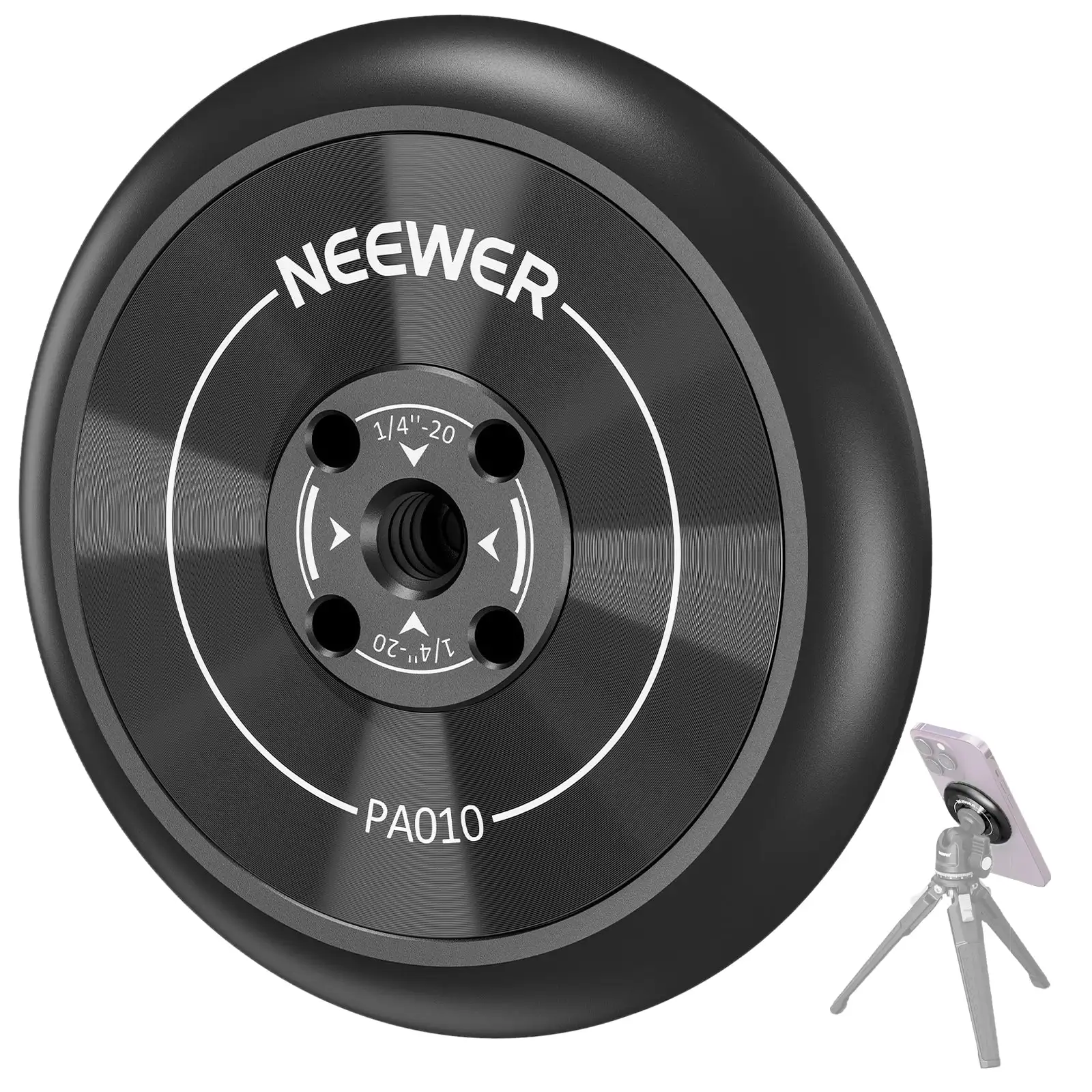 Neawer Tp29 Mini Metalen Tafelblad Mini Statief Met 360 Kogelkop Draagbaar Reisstatief Met 1/4 Inch Schroef Voor Magsafe Iphone