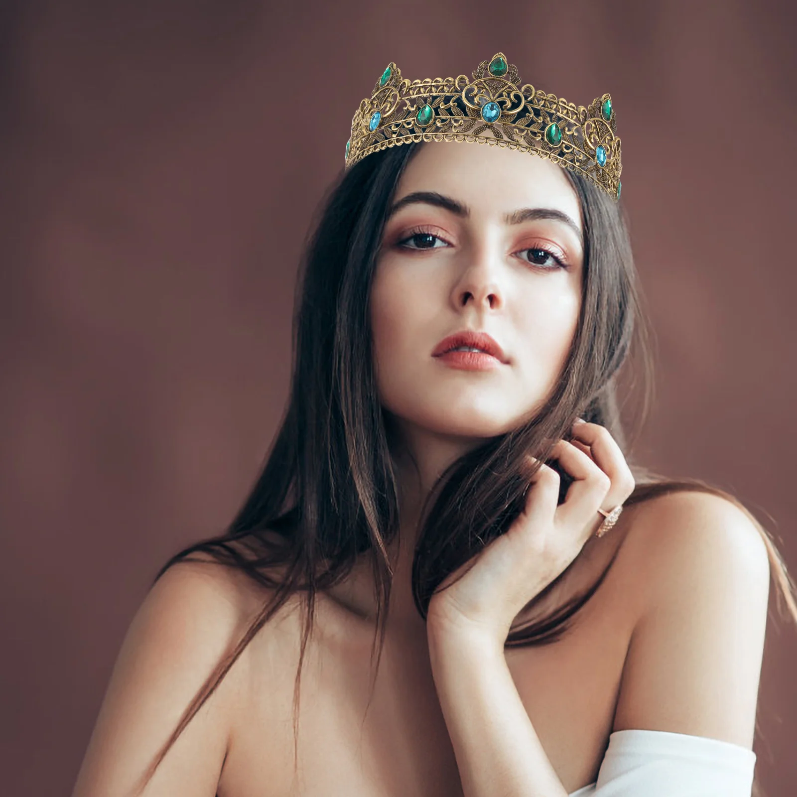 Strass Kroon Voor Mannen Vintage Koning Hoofddeksels Party Bruiloft Cosplay Accessoire Verjaardag Kostuum Prop Mannen Kroon