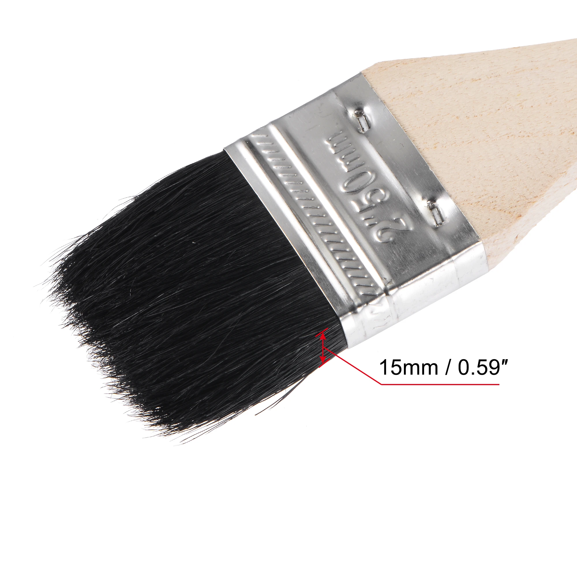 uxcell Bent Radiator Paint Brush 17" Length 2" Width Bristle with Long Wood Handle for Wall Treatment Black