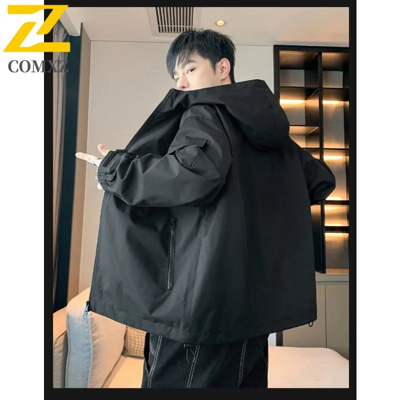 معطف COMXZ مقاوم للمطر مقاوم للرياح ومقاوم للماء وخفيف الوزن للسفر في الهواء الطلق وسترة لراكبي الدراجات النارية والتسلق ومقاومة للخدش ملابس خارجية للرجال #6