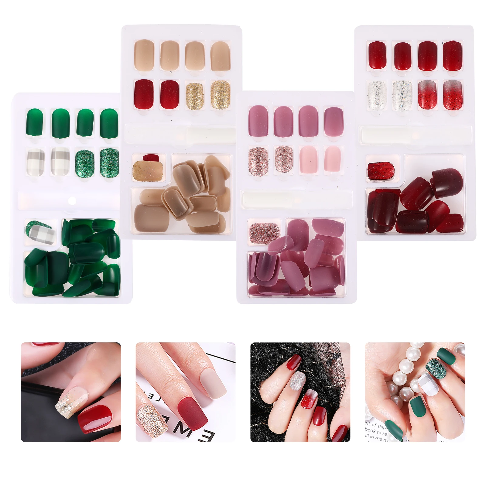 

Fake Nails Matte Short False Tips Full Cover Easy Apply Wedding Prom Diy Nail Art Supplies Nail Cover Artificial Tips