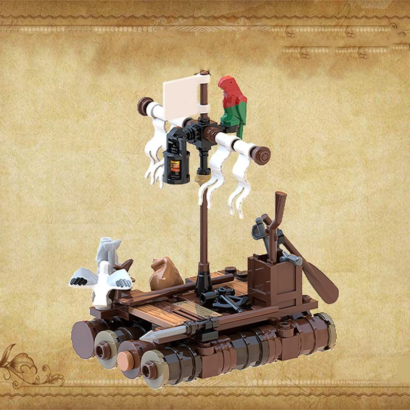 

129PCS MOC Pirate Raft Modular DIY Building Blocks Educational Assembly Toys for Kids Christmas Birthday Gift