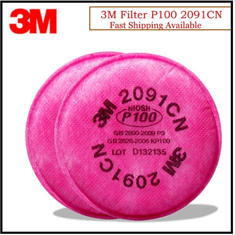 3M 2091 Original Particulate Filter P100 Respiratory Protection High Filter Efficiency Use with 3M Mask LT044