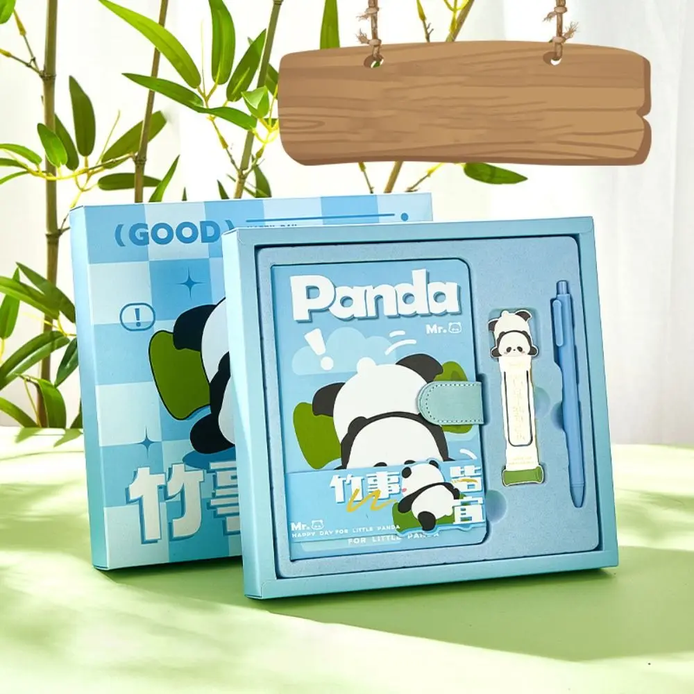 

with Bookmark Panda Handbook Set Soft Sign Pen Magnetic Buckle Notebook Multifunction Durable Business Notebook