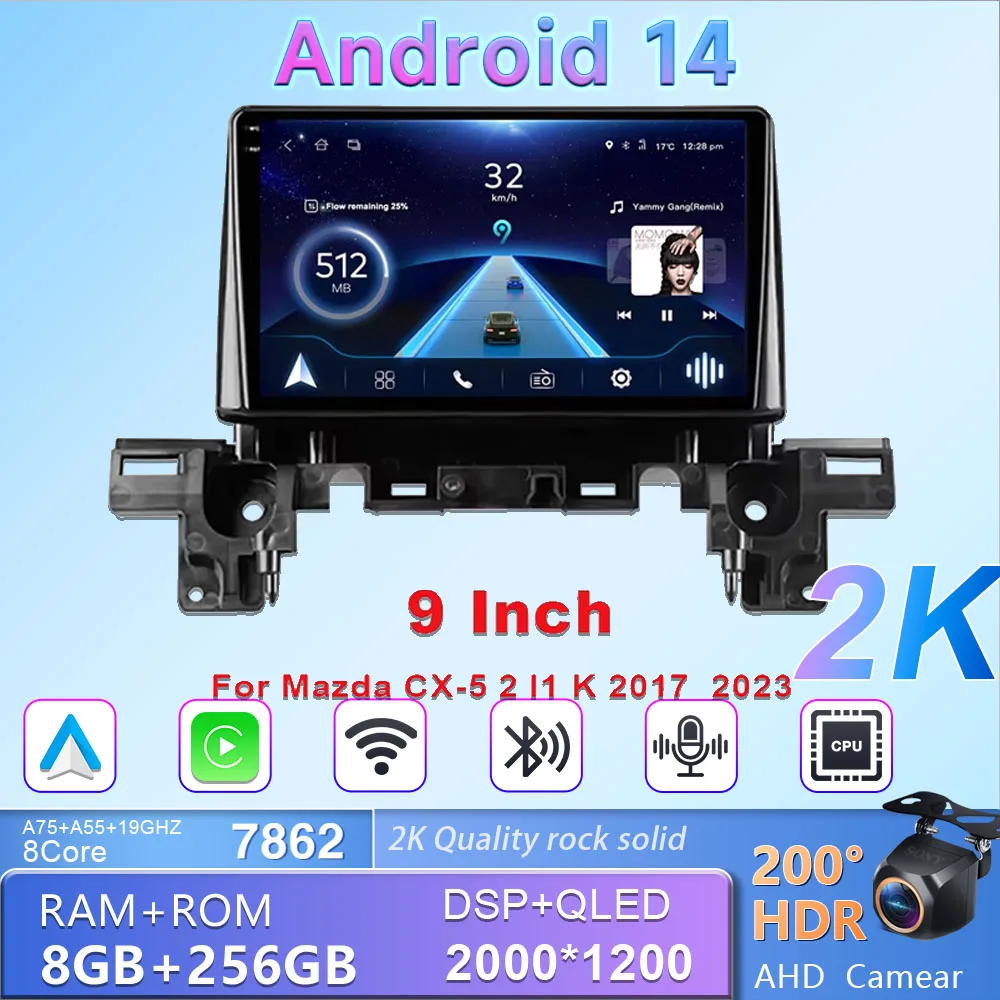 

Android For Mazda CX-5 2 II K 2017 - 2023 Car Player Auto Radio Video Multimedia Navigation NO 2din DVD Dash Cam Head Unit WiFi