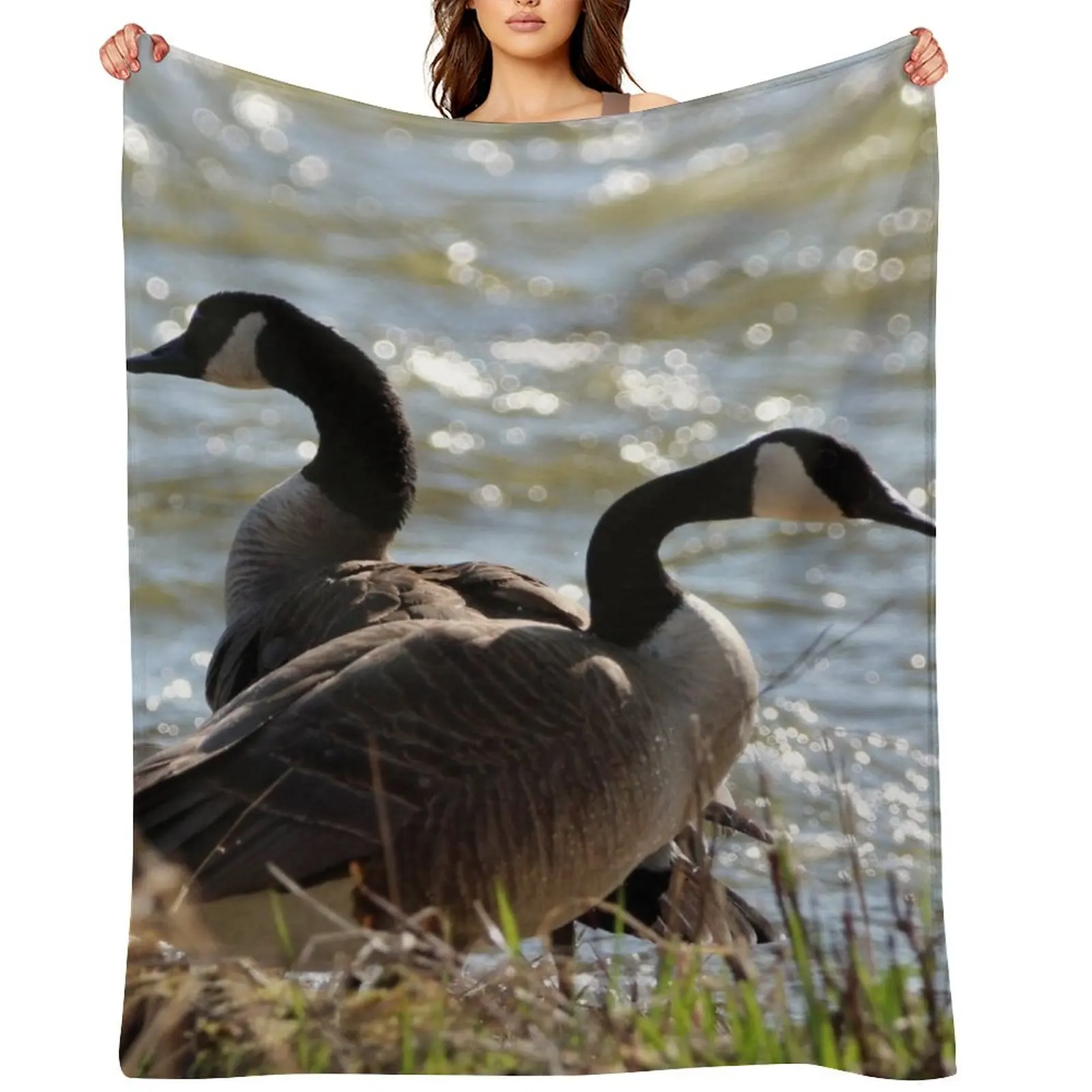 

Pair of Canada Geese Throw Blanket Summer Tourist For Sofa Thin warm winter Blankets