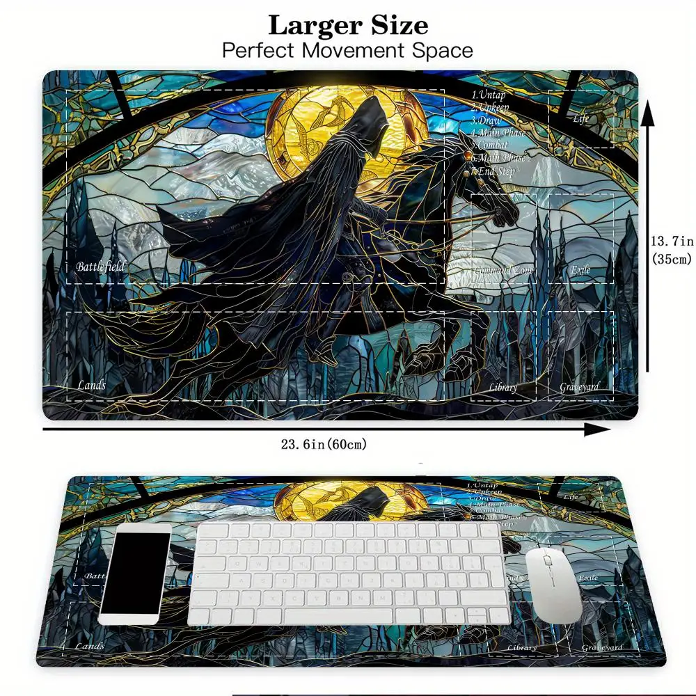 Magic Playmat kaartgamingmat met zone Gekleurde glasstijl Illustratie mtg speelmat Bureaumat verzamelspelmat magisch kaarttapijt