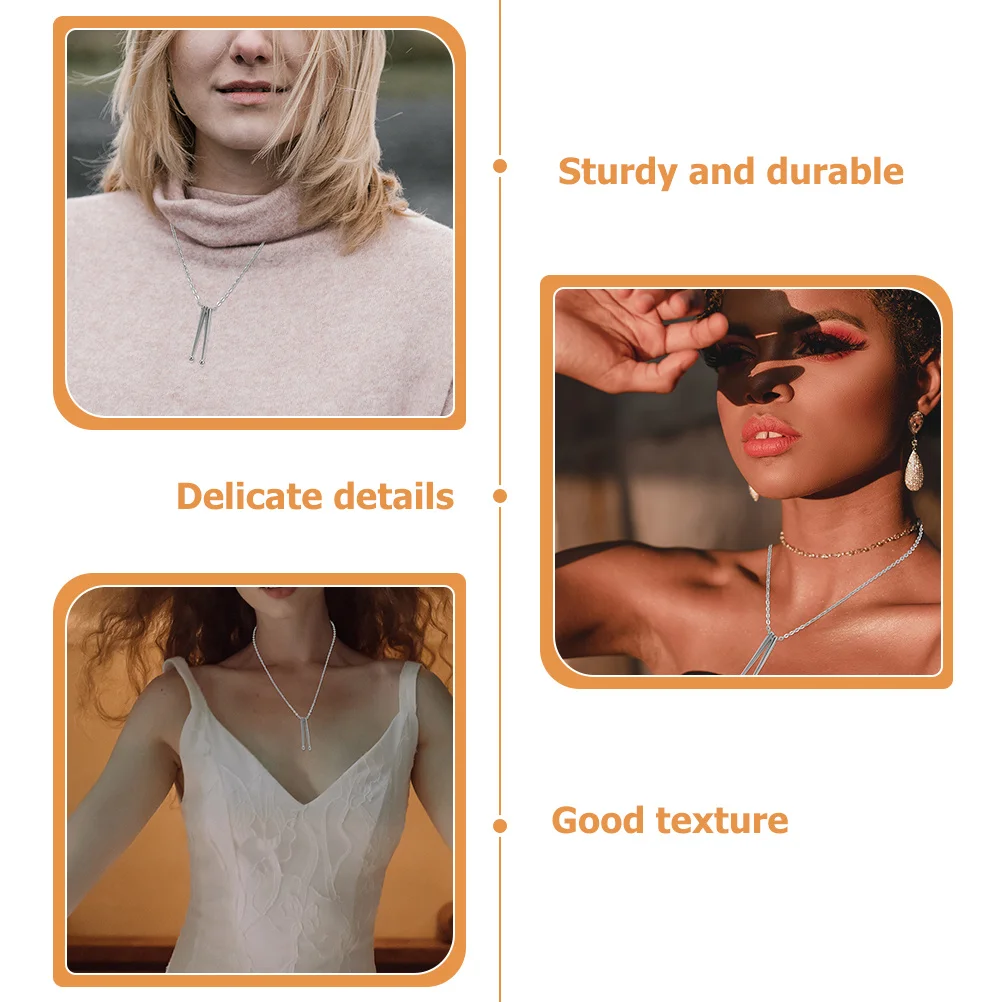 

2Pcs Drum Stick Pendant Necklace Natural Color Anti-Allergy Material Clavicle Chain for Any Occasion Women Necklace Gift Idea