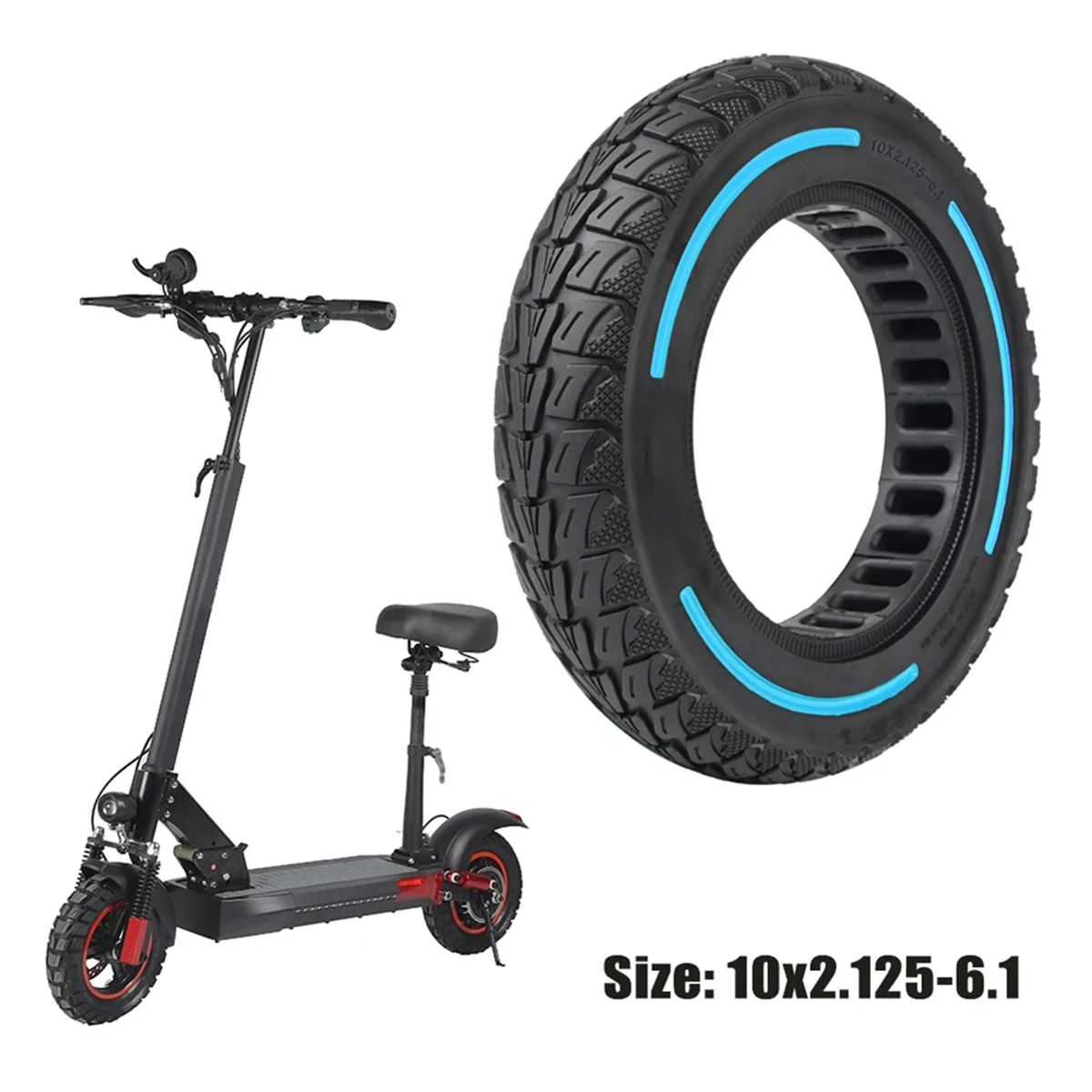 

(X07A) Electric Scooter Tires Color Solld Tire for KUGOO M4/M4 Pro Electric Scooter Wheels Replacement Blue
