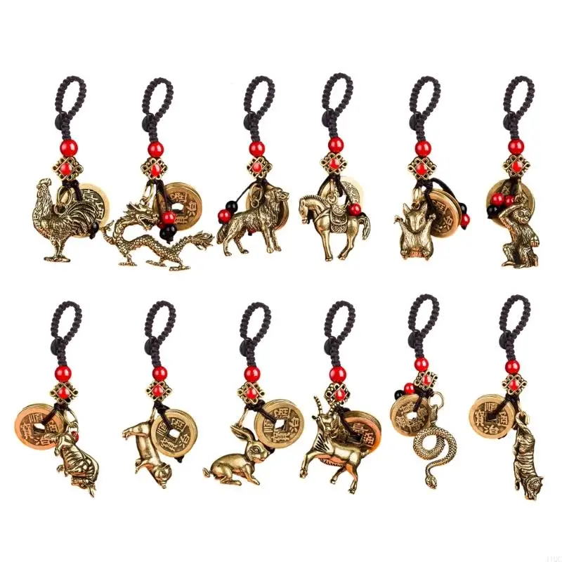 2025 New Stylish Animals Zodiacs Keyring Featuring Stylish Stones for All Ages Daily Use