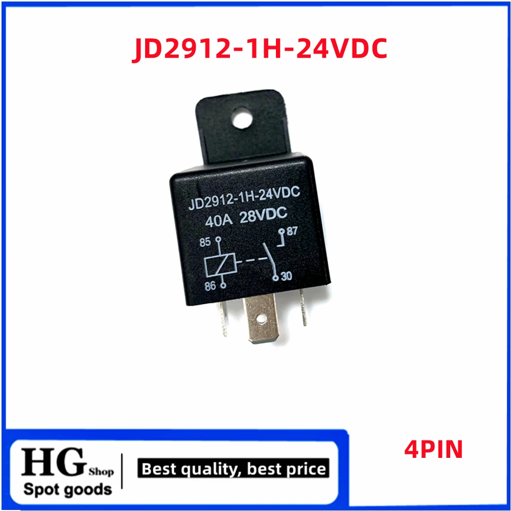 Original JD2912-1H-12VDC JD2912-1H 24VDC 4pin 40A 12V 24V normally open four-pin automotive electromagnetic relay