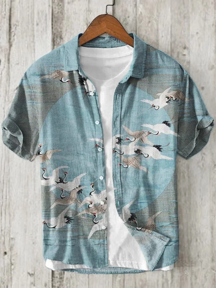 

Linen Shirts Fashion Casual Walking Shirts Slim Fit Hawaiian Mens Linen Shirts European Sizes