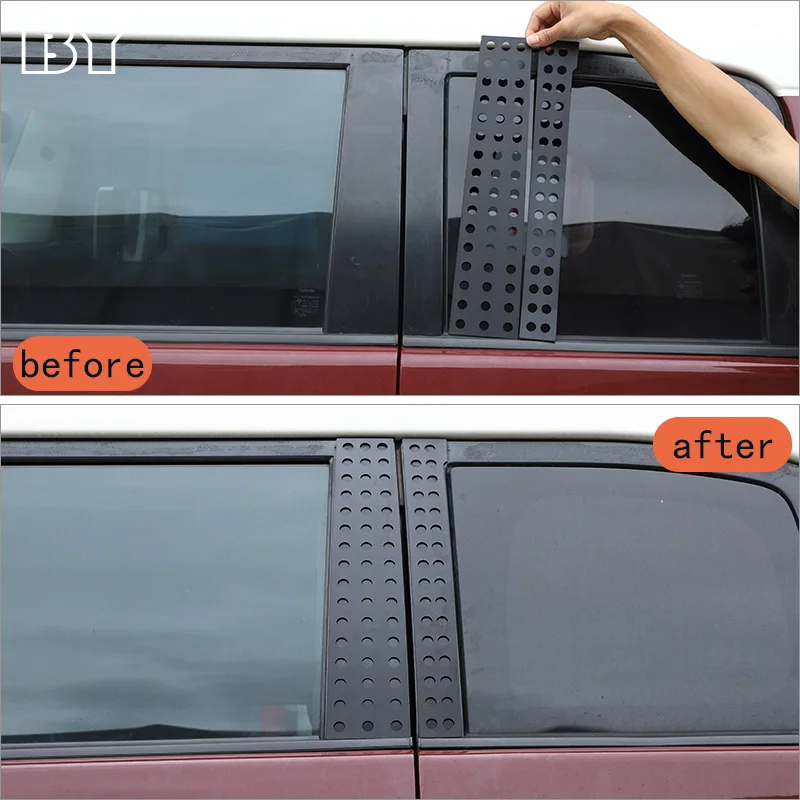 Aluminum Alloy Car B-Pillar Trim Cover Flag Style Honeycomb Panel For Toyota FJ Cruiser 2007-2021 Car Accessories