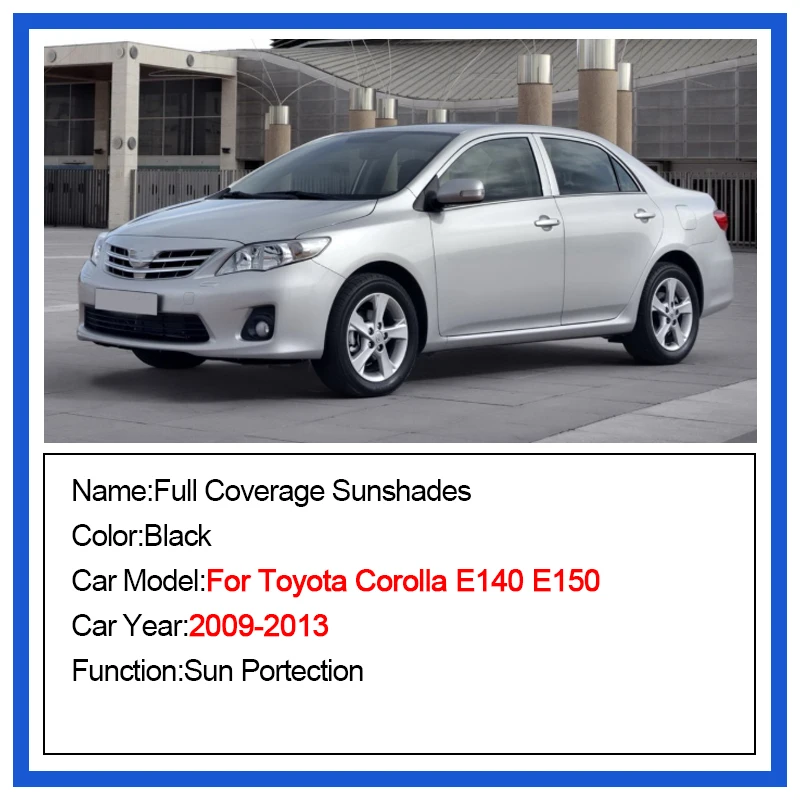 

Mesh SunShades For Toyota Corolla E140 E150 2009 2010 2011-2013 Sun Shades Magnetic Heat Insulation Curtains Visor Accessories