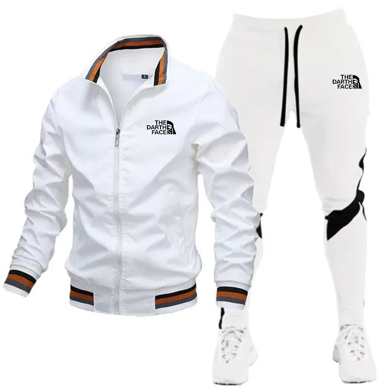 Sportswear masculino conjunto com zíper, gola de pé, correndo, calças de fitness, moletom, moletom, novo, 2022, conjunto