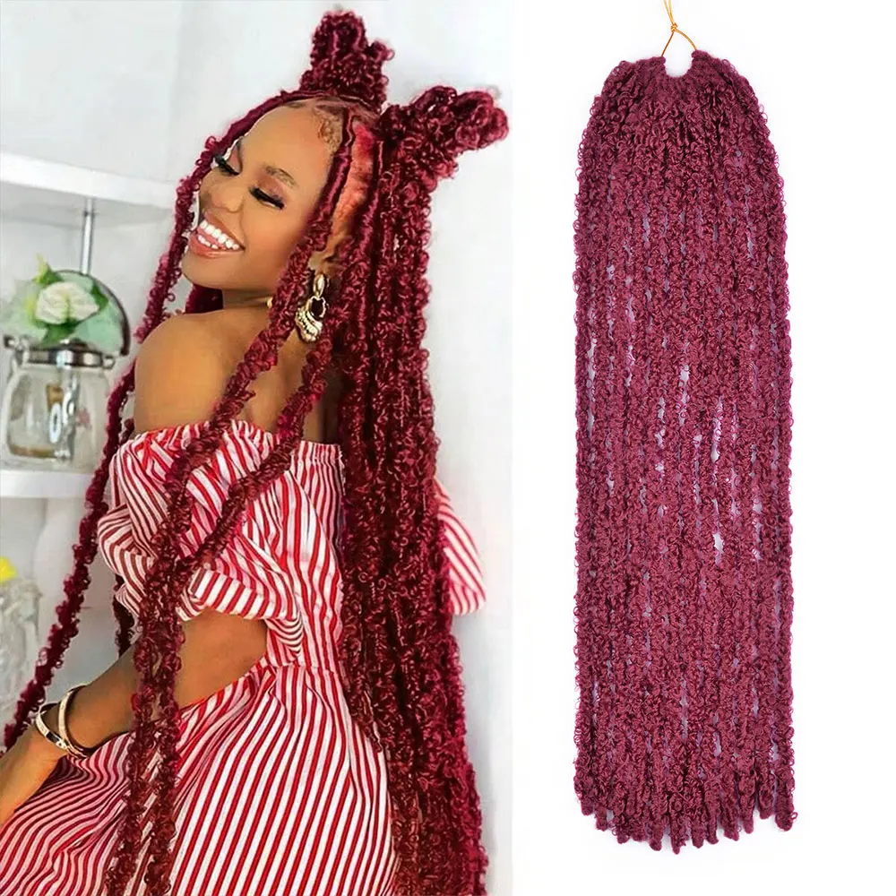 

Оптовая продажа, синтетические замки-бабочки, вязанные крючком косы для волос, искусственные локоны-бабочки, наращивание косичек для женщин