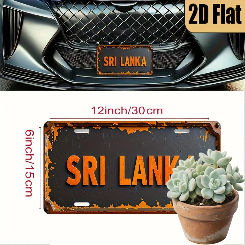 1pc, 2D Flat, Vintage Style Aluminum License Plate 