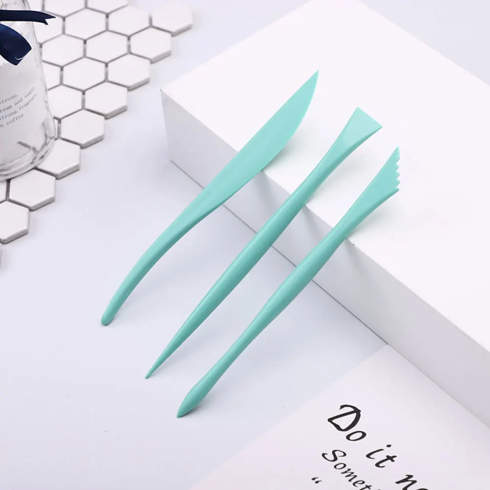 

6pcs Fondant Modeling Tools Cake Sculpting ABS Plastic Carving Curving Baking Decorative Leaf Shape Mark Print Tool Kitchen