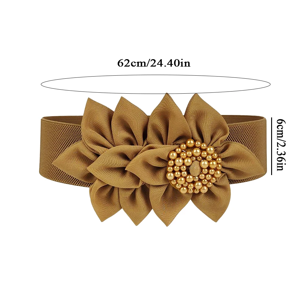 Big Flower Waist Belt Cummerbunds Women Girl Sweet Waist Seal High Elastic Waistband For Dress Stretchy Waist Strap Corset Belts