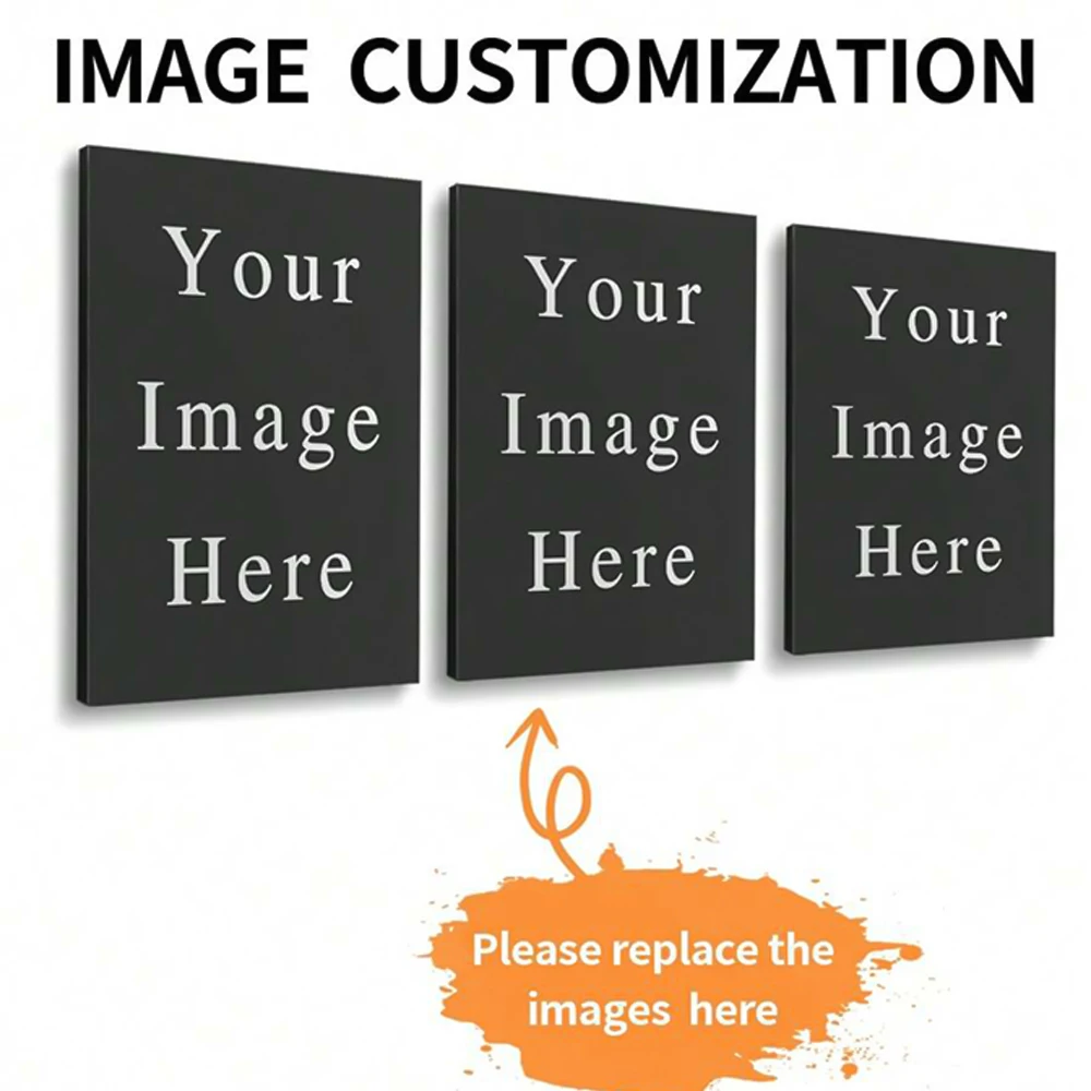 [Personalizado] póster de lienzo fotográfico de 3 piezas como regalo Idear para graduación, foto personalizada de lienzo de 3 piezas, decoración de pared, regalo personalizado