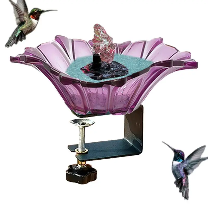 Deck Bird Bath Bowl Metal Deck Mounted Railing Birdbath Bird Bath Detachable Adjustable With Fountain Garden Decoration Birdbath