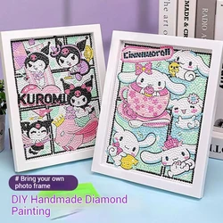 Kuromi-pegatinas de diamantes hechas a mano para niños y niñas, juguete de bricolaje, pintura de decoración de pared, Melody Kt Cat Crystal Paste