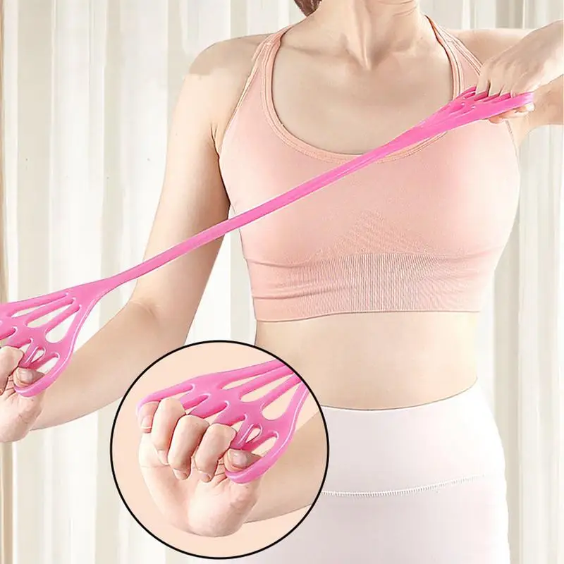 Workout Elastic Bands Shoulder Exercise Elastic Bands For Arm Back Stretch High Elasticity 5 Finger Rings Arm Exerciser For