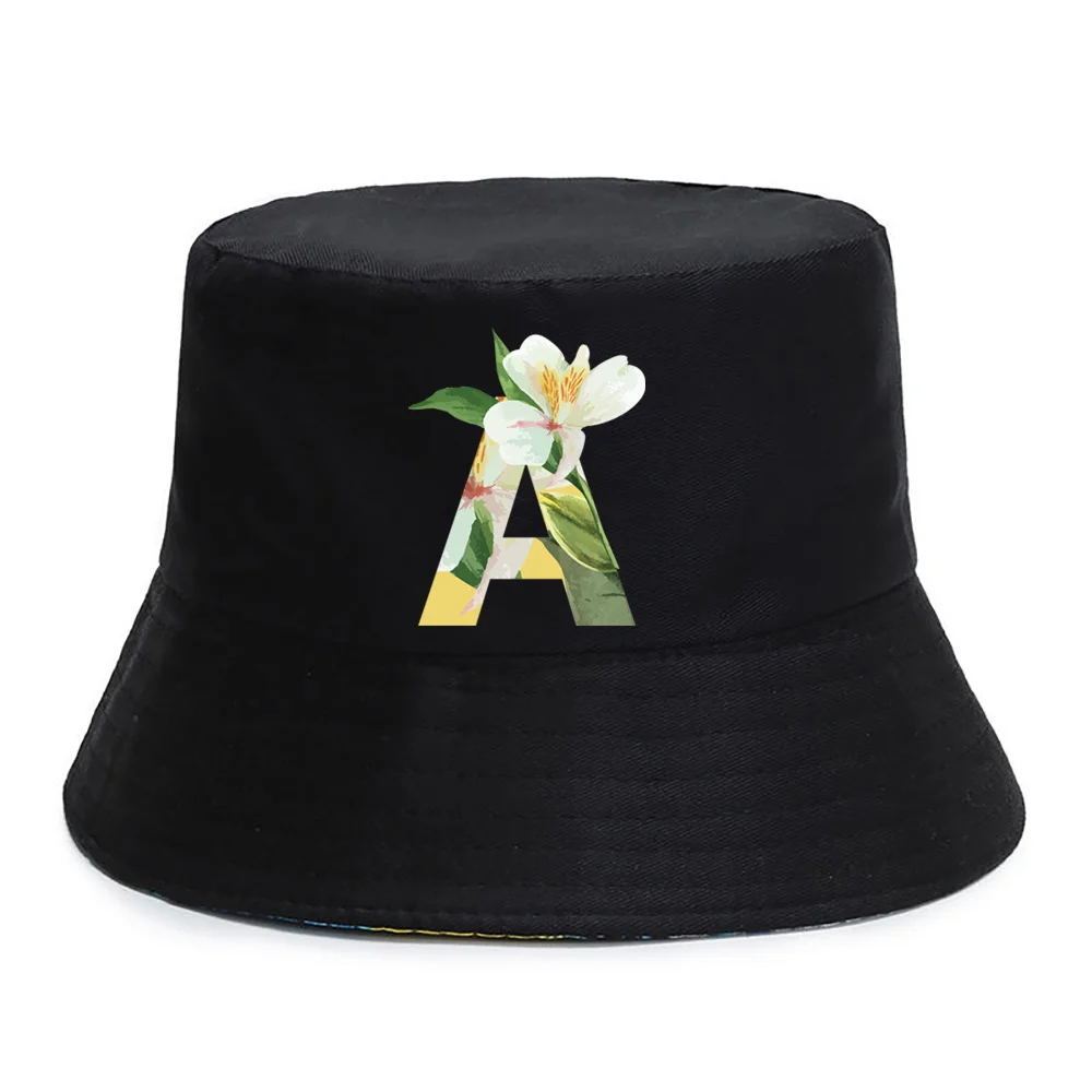 Fisherman Caps Frauen der Sommer UV-beweis Visiere Kappe Floral Brief Drucken Faltbare Angeln Hüte Reine Baumwolle Doppel-seitige Eimer Hut