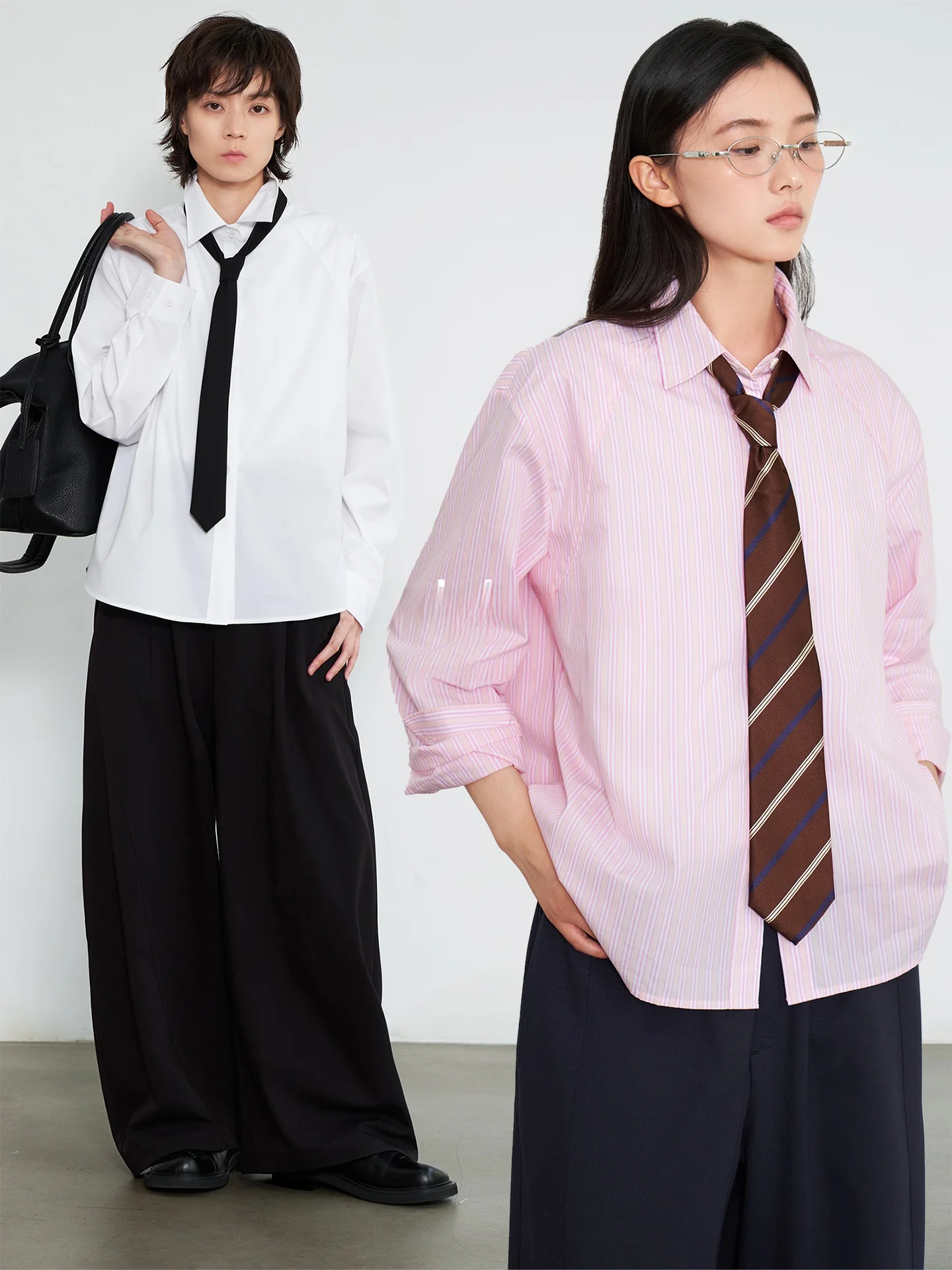 

Casual Cotton Feel Breathable College Sle irt Knight X253S7A Women's Loose Fit Long Sve Stripe Patterned irt