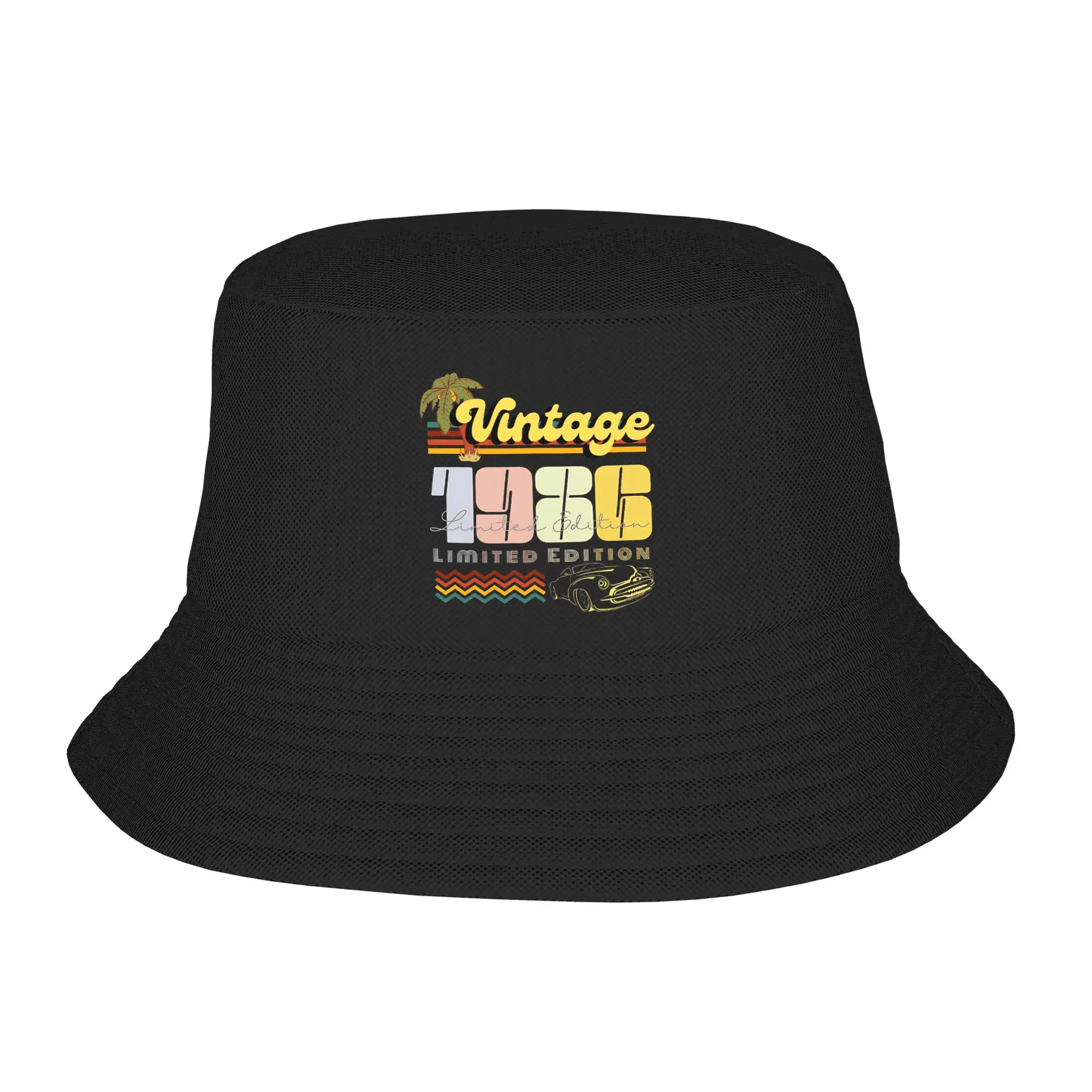 Chapeaux de pêcheur vintage édition limitée 1986, 40 ans, pour filles, motif dessin animé, casquettes de voyage anti-UV
