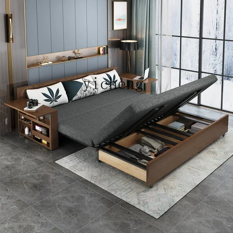 SA-10  Sofa Bed Dual-purpose Solid Wood Foldable Sitting And Lying Simple Push-pull Storage Living Room Small Apartment