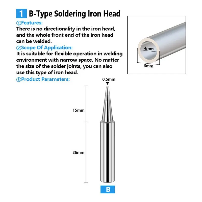 17 PCS/Set Welding blade 936 Welding table pure copper soldering iron tip Lead free soldering iron head