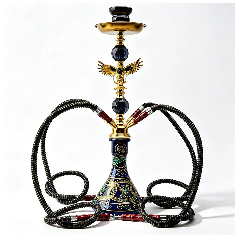 New Model 2/4 Hose Eagle Hookah Complete Set Arabic Shisha Narguile Chicha With All Accessories For Home Bar Party